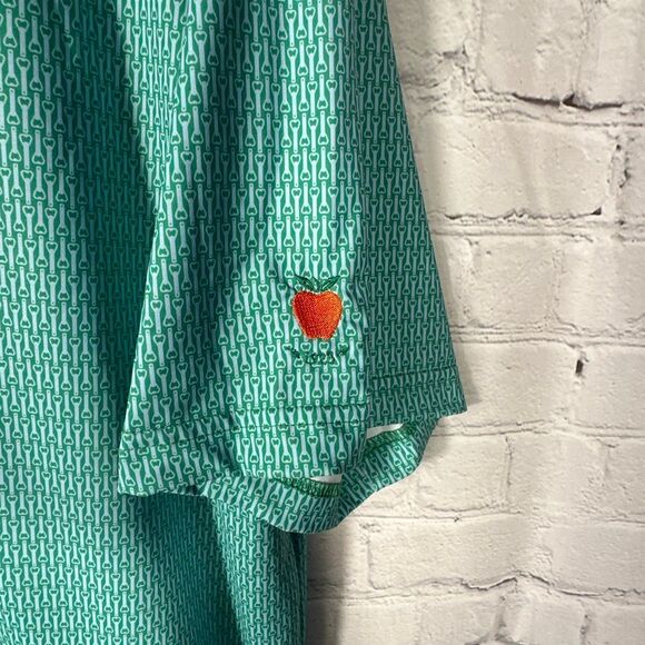 Criquet Polo Shirt Mens Large Green Large Bottle Openers AOP Golf Stretch Perfor - Picture 4 of 8